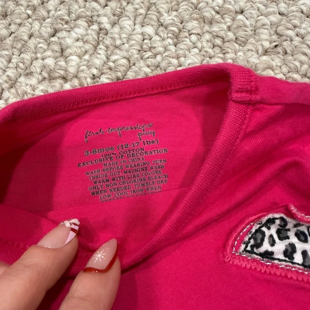 First Impressions Toddler Girls Shirt & Leopard Leggings Set‎ Size 3-6 Months